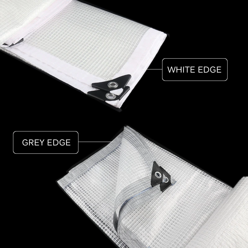 Cheap Goat Tents 0.33mm PE White Mesh Rainproof Cloth Garden Plants Shed Boat Truck Cover Tarpaulin Camping Tent Yard Balcony Waterproof Canopy   